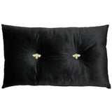 Bumble Bee Velvet Cushion Black