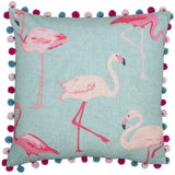 Flamingo Printed Cushion Duck Egg