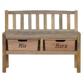 His & Hers Carved Storage Bench