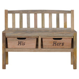 His & Hers Carved Storage Bench