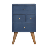 Navy 4 Drawer Bedside
