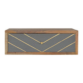 Floating Cement Brass Inlay Bedside