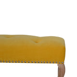French Style Mustard Velvet Bench