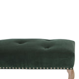 French Style Emerald Velvet Bench