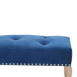 French Royal Blue Velvet Bench