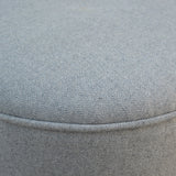 Round Grey Tweed Footstool