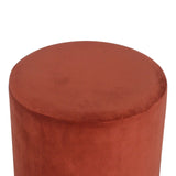 Brick Red Velvet Gold Footstool