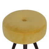Mustard Velvet Tripod Footstool