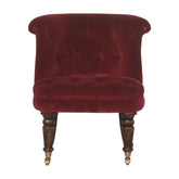 Wine Red Velvet Accent Chair