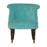 Turquoise Velvet Accent Chair