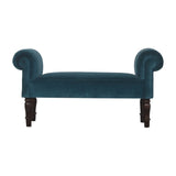 Teal Velvet Bench