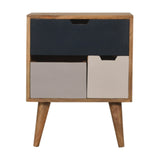 Navy Multi 3 Drawer Bedside