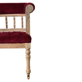 Wine Red Mini Deep Button Bench