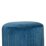 Teal Velvet Pleated Footstool