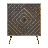 Cement Brass Inlay Cabinet