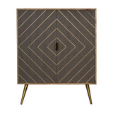 Cement Brass Inlay Cabinet
