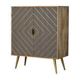 Cement Brass Inlay Cabinet