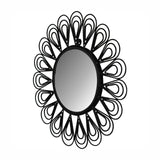 Black Coated Wired Flower Mirror