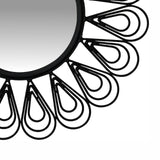 Black Coated Wired Flower Mirror