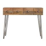 Iron Base 2 Drawer Console Table