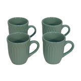 Sea Green Ribbed Mug Set of 4