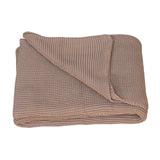 Double Bed Size Beige Knitted Throw