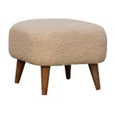 Boucle Cream Square Footstool