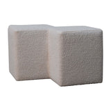 White Boucle Twin Footstool
