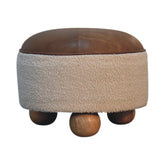Cream Boucle Buffalo Footstool