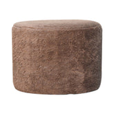 Mocha Faux Fur Round Footstool