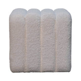 White Wavy Boucle Footstool