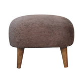 Mocha Faux Fur Square Stool
