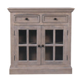 Stone Finish Cabinet with Glazed Doors