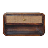 Chestnut Wall Mounted Open Woven Bedside