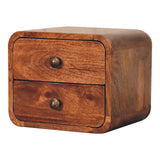 Mini Curved Honey Caramel Wall Mounted Bedside