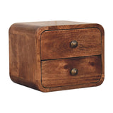 Mini Curved Honey Caramel Wall Mounted Bedside