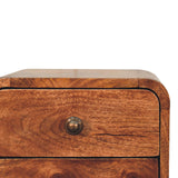 Mini Curved Honey Caramel Wall Mounted Bedside