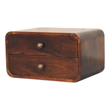 Curved California Walnut Wall Mounted Bedside