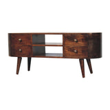 California Walnut Rounded Entertainment Unit