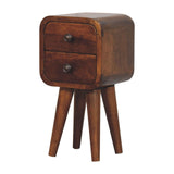 Extra Mini Curved Chestnut Bedside
