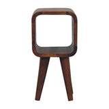 Extra Mini Minimalist Open Curved Chestnut Bedside