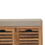 Shutter Oak-ish Shoe Bench