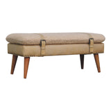 Boucle x Beige Leather Bench