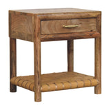 Regency Woven Oak-ish Nightstand with Drawer