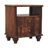 2-Drawer Bedside with Open Shelf