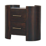 Velvet Mocha Curve Bedside