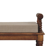 Amber Oak Mud Linen Bench