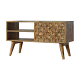 Diamond Carved Oak-ish Media Unit