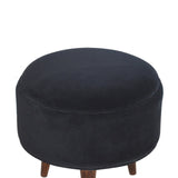 Black Velvet Nordic Style Footstool
