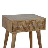 Cube Carved 1 Drawer Bedside